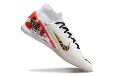 Nike Air Zoom Mercurial Superfly 9 Elite IC Indoor & Futsal Soccer Shoes - White/Gold/Red