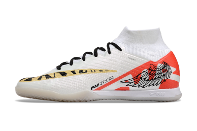Nike Air Zoom Mercurial Superfly 9 Elite IC Indoor & Futsal Soccer Shoes - White/Gold/Red