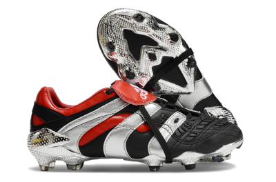 Adidas Predator Accelerator FG Firm Ground Soccer Cleats - Black/Silver/Red