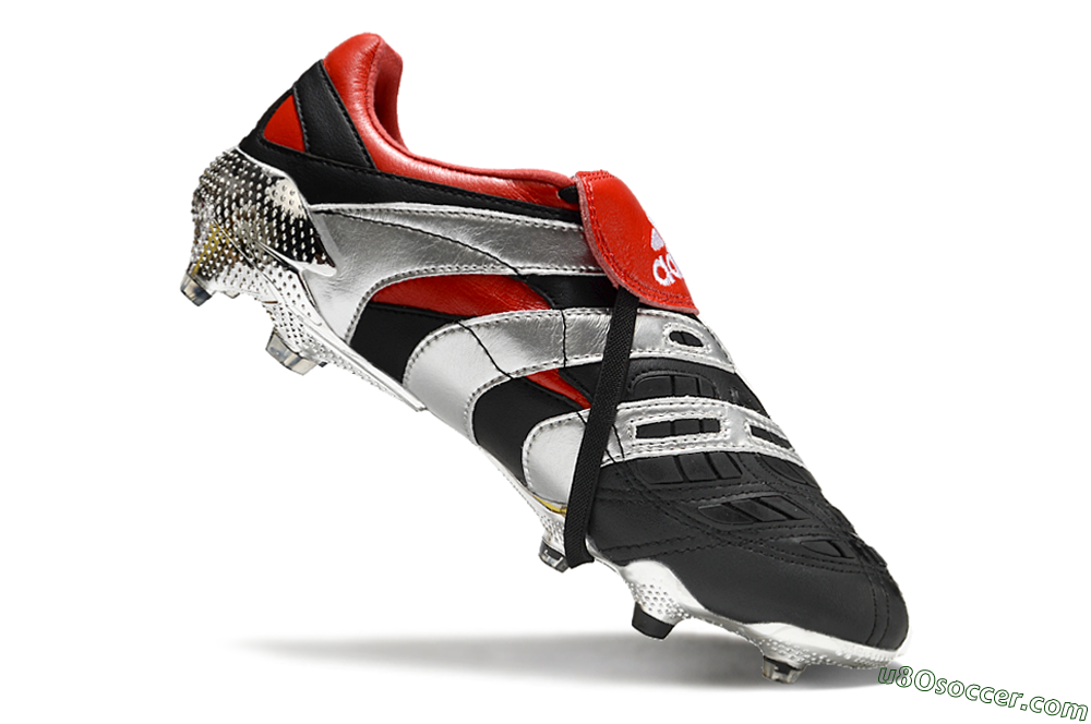 Adidas Predator Accelerator FG Firm Ground Soccer Cleats - Black/Silver/Red 4