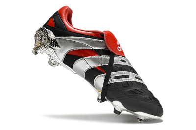 Adidas Predator Accelerator FG Firm Ground Soccer Cleats - Black/Silver/Red