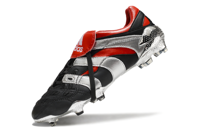 Adidas Predator Accelerator FG Firm Ground Soccer Cleats - Black/Silver/Red