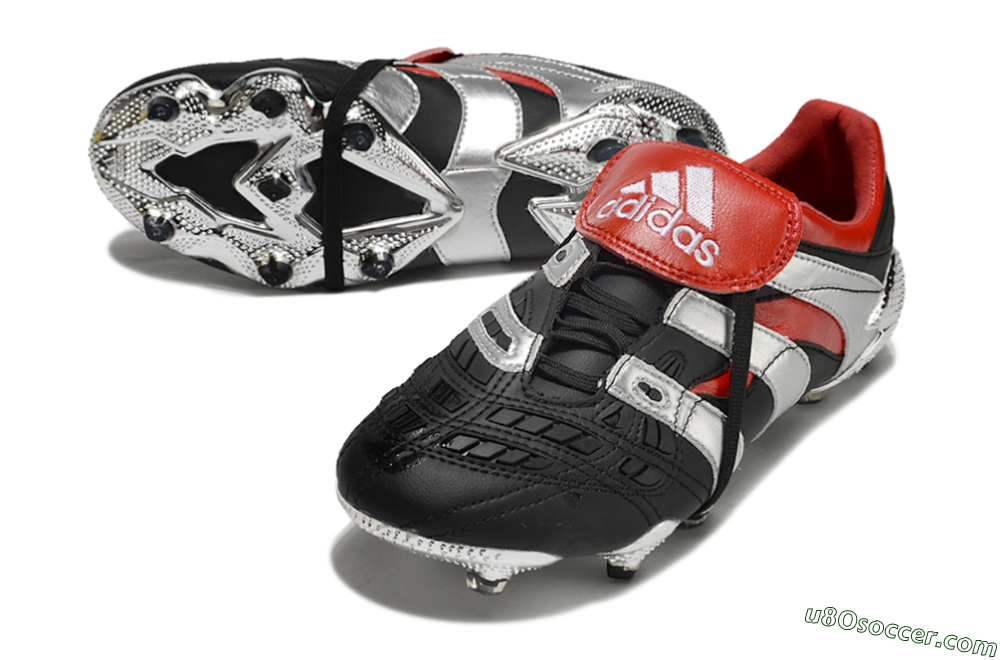 Adidas Predator Accelerator FG Firm Ground Soccer Cleats - Black/Silver/Red 3