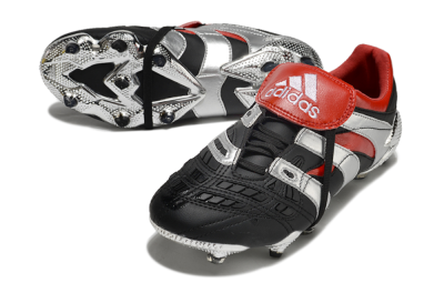 Adidas Predator Accelerator FG Firm Ground Soccer Cleats - Black/Silver/Red