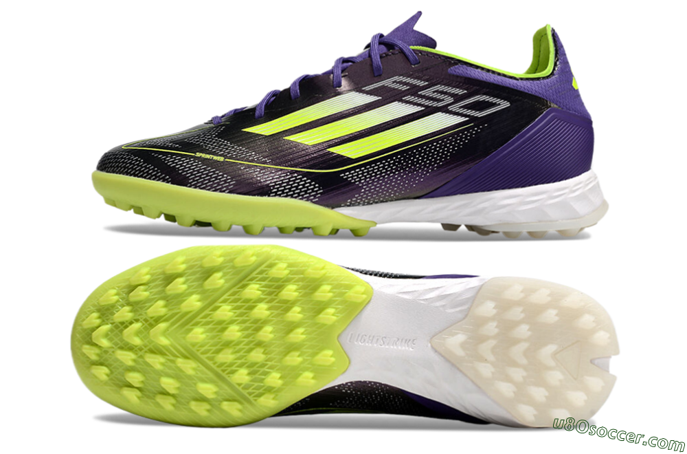 Adidas F50 Elite TF Artificial Turf Soccer Shoes - Purple/Yellow/White 6