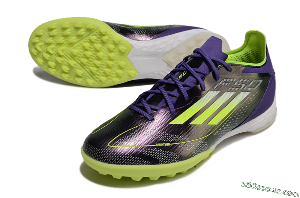 Adidas F50 Elite TF Artificial Turf Soccer Shoes - Purple/Yellow/White 3
