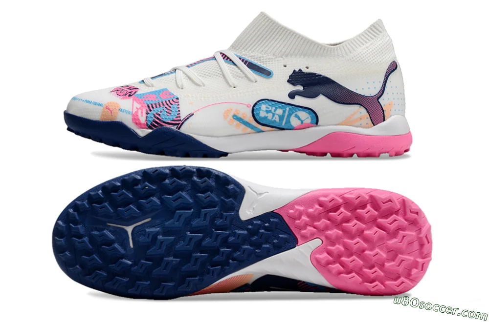 puma Future　アルティメット　tf White Pink Blue TF Artificial Turf Soccer Shoes | Puma