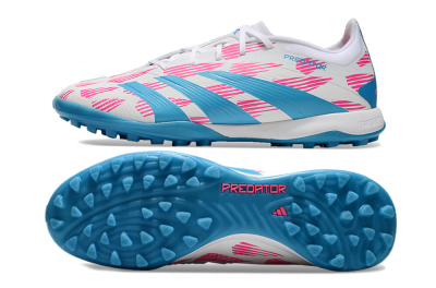 Adidas Predator Elite 24 TF Artificial Turf Soccer Shoes - White/Pink/Blue