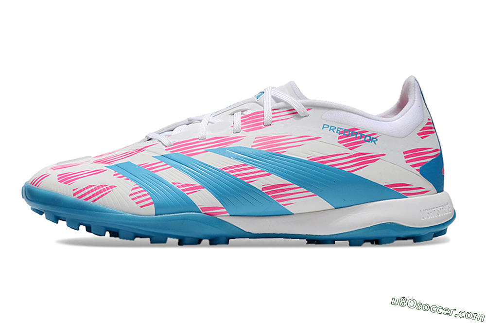 Adidas Predator Elite 24 TF Artificial Turf Soccer Shoes - White/Pink/Blue 2
