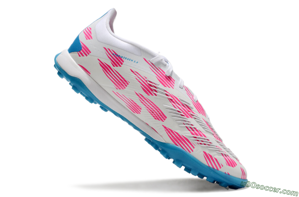 Adidas Predator Elite 24 TF Artificial Turf Soccer Shoes - White/Pink/Blue 4
