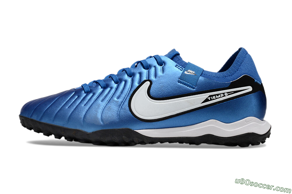 Nike Tiempo Legend 10 Elite TF Artificial Turf Soccer Shoes - Blue/White/Black 2