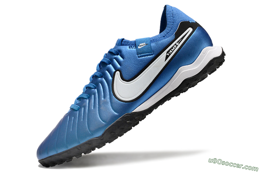 Nike Tiempo Legend 10 Elite TF Artificial Turf Soccer Shoes - Blue/White/Black 5