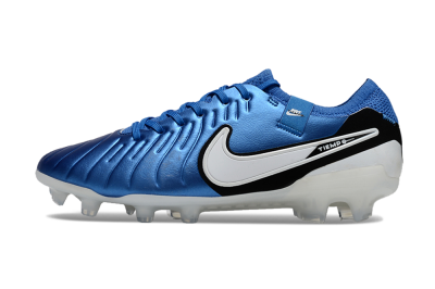 Nike Tiempo Legend 10 Elite FG Firm Ground Soccer Cleats - Blue/White/Black