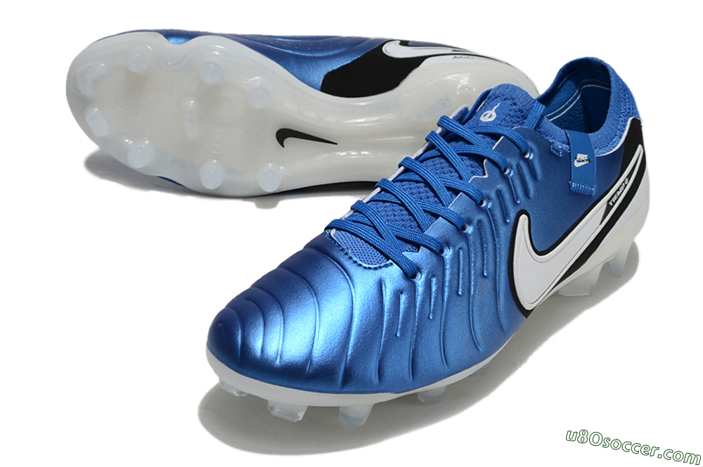 Nike Tiempo Legend 10 Elite FG Firm Ground Soccer Cleats - Blue/White/Black 3
