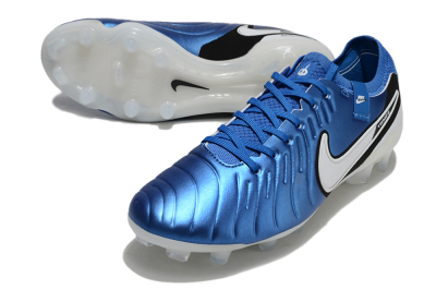 Nike Tiempo Legend 10 Elite FG Firm Ground Soccer Cleats - Blue/White/Black