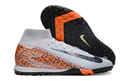 Nike Air Zoom Mercurial Superfly 10 Elite TF Artificial Turf Soccer Shoes - White/Black/Orange