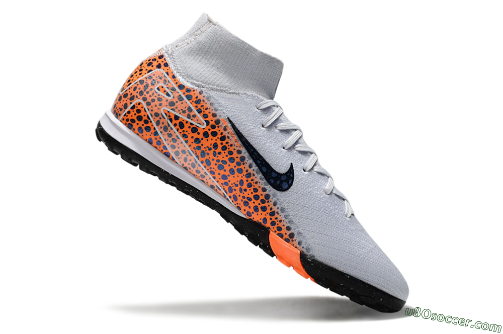 Nike Air Zoom Mercurial Superfly 10 Elite TF Artificial Turf Soccer Shoes - White/Black/Orange 4