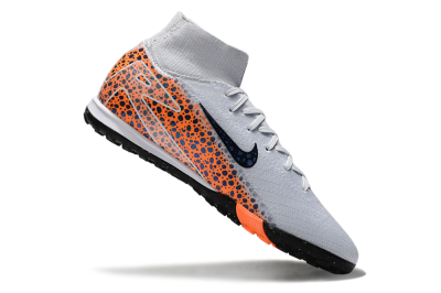 Nike Air Zoom Mercurial Superfly 10 Elite TF Artificial Turf Soccer Shoes - White/Black/Orange