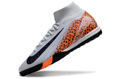 Nike Air Zoom Mercurial Superfly 10 Elite TF Artificial Turf Soccer Shoes - White/Black/Orange