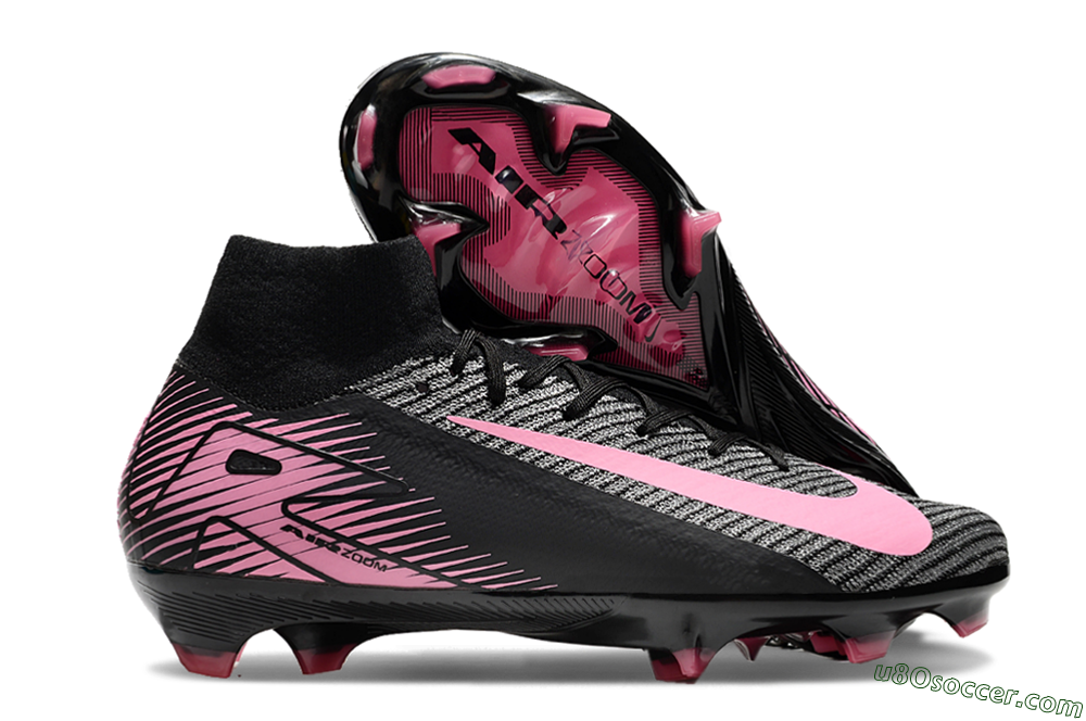 Nike Air Zoom Mercurial Superfly 10 Elite FG Firm Ground Soccer Cleats - Black/Pink 1