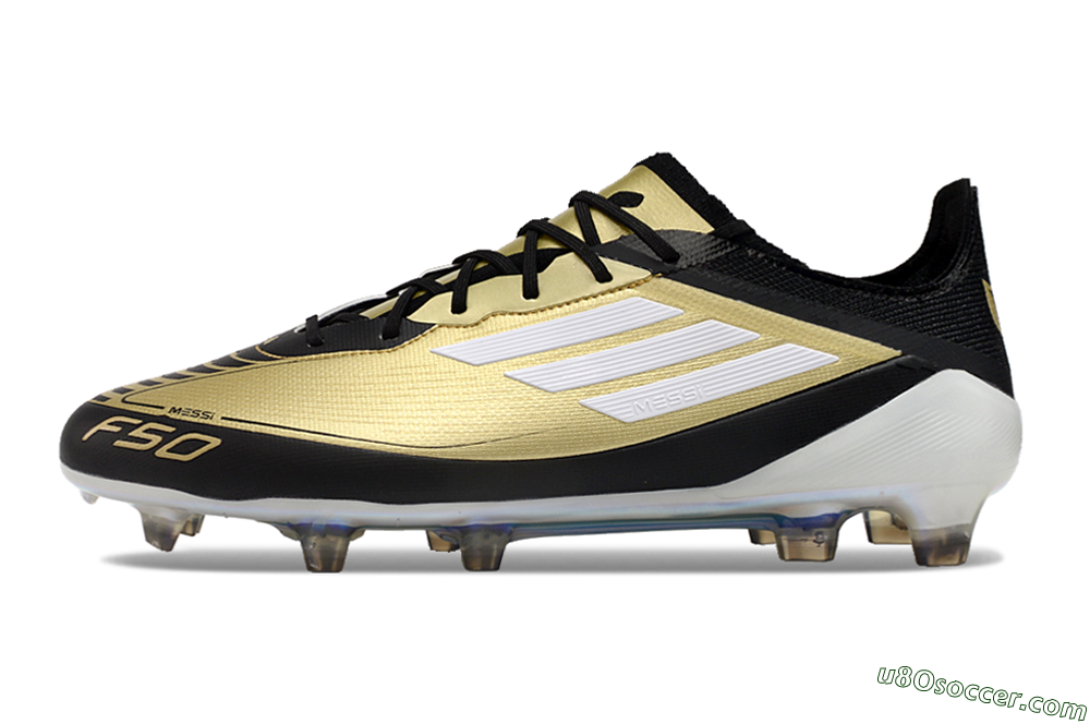 Adidas F50 Adizero Messi FG Firm Ground Soccer Cleats - Gold/White/Black 4
