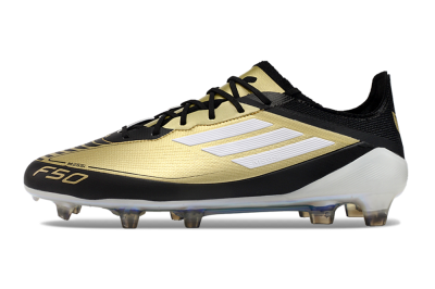 Adidas F50 Adizero Messi FG Firm Ground Soccer Cleats - Gold/White/Black