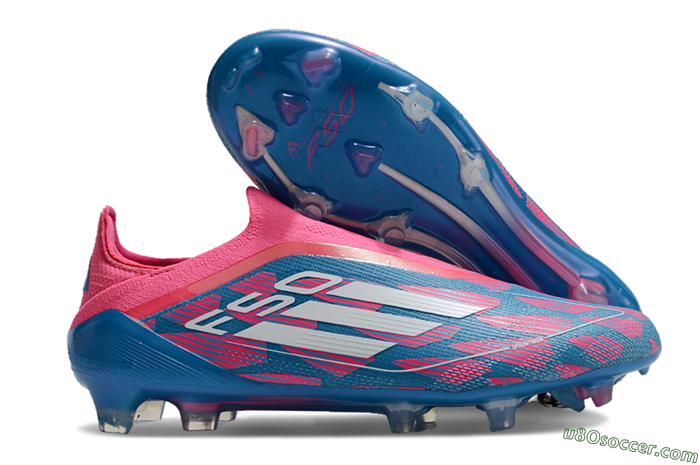 Adidas F50 Elite Laceless FG Firm Ground Soccer Cleats - Blue/Pink/White 5