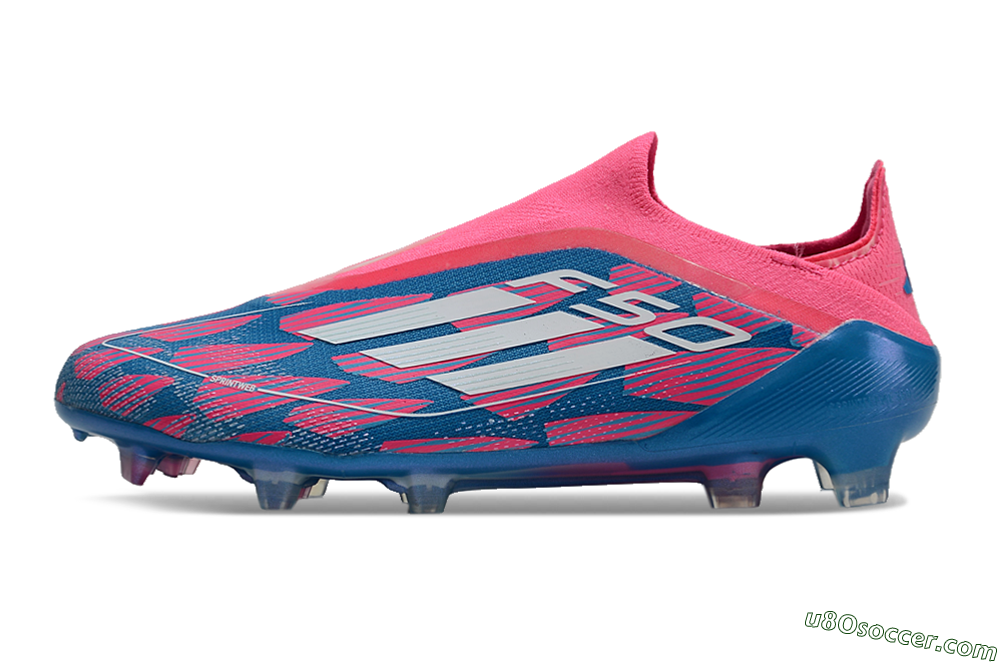 Adidas F50 Elite Laceless FG Firm Ground Soccer Cleats - Blue/Pink/White 4