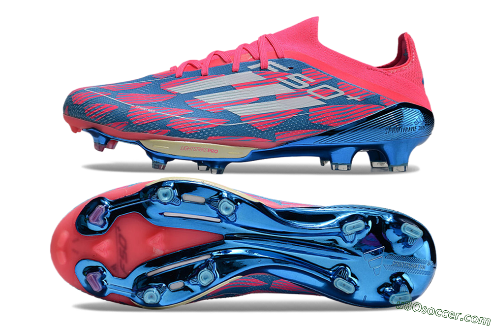 Adidas F50+ Lightstrike Pro FG Firm Ground Soccer Cleats - Blue/Pink/White 0