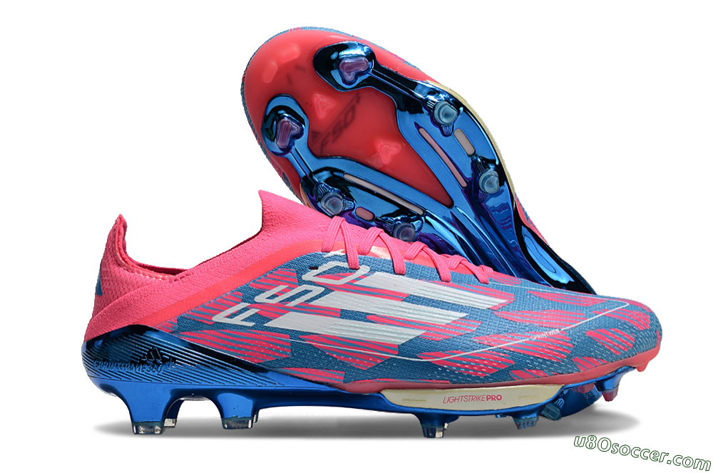 Adidas F50+ Lightstrike Pro FG Firm Ground Soccer Cleats - Blue/Pink/White 1
