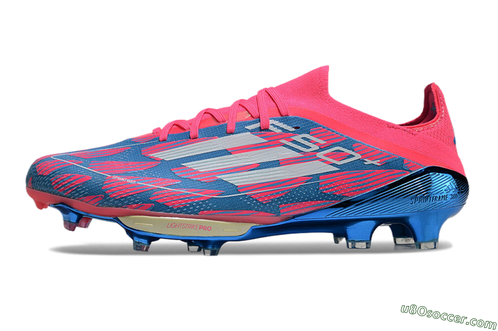 Adidas F50+ Lightstrike Pro FG Firm Ground Soccer Cleats - Blue/Pink/White 2