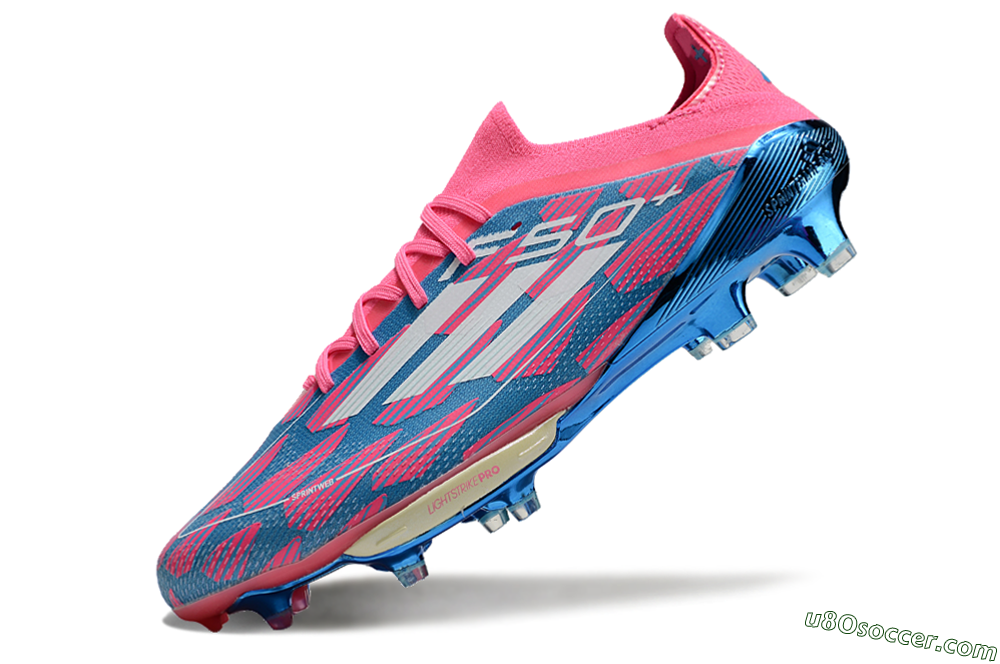 Adidas F50+ Lightstrike Pro FG Firm Ground Soccer Cleats - Blue/Pink/White 5