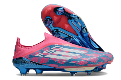 Adidas F50+ Lightstrike Pro Laceless FG Firm Ground Soccer Cleats - Pink/Blue/White