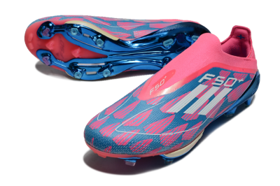 Adidas F50+ Lightstrike Pro Laceless FG Firm Ground Soccer Cleats - Pink/Blue/White