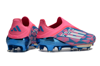 Adidas F50+ Lightstrike Pro Laceless FG Firm Ground Soccer Cleats - Pink/Blue/White