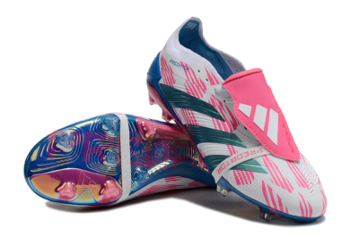 Adidas Predator Elite Foldover Tongue FG Firm Ground Soccer Cleats - White/Blue/Pink