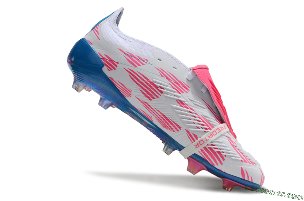 Adidas Predator Elite Foldover Tongue FG Firm Ground Soccer Cleats - White/Blue/Pink 4