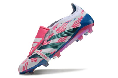 Adidas Predator Elite Foldover Tongue FG Firm Ground Soccer Cleats - White/Blue/Pink