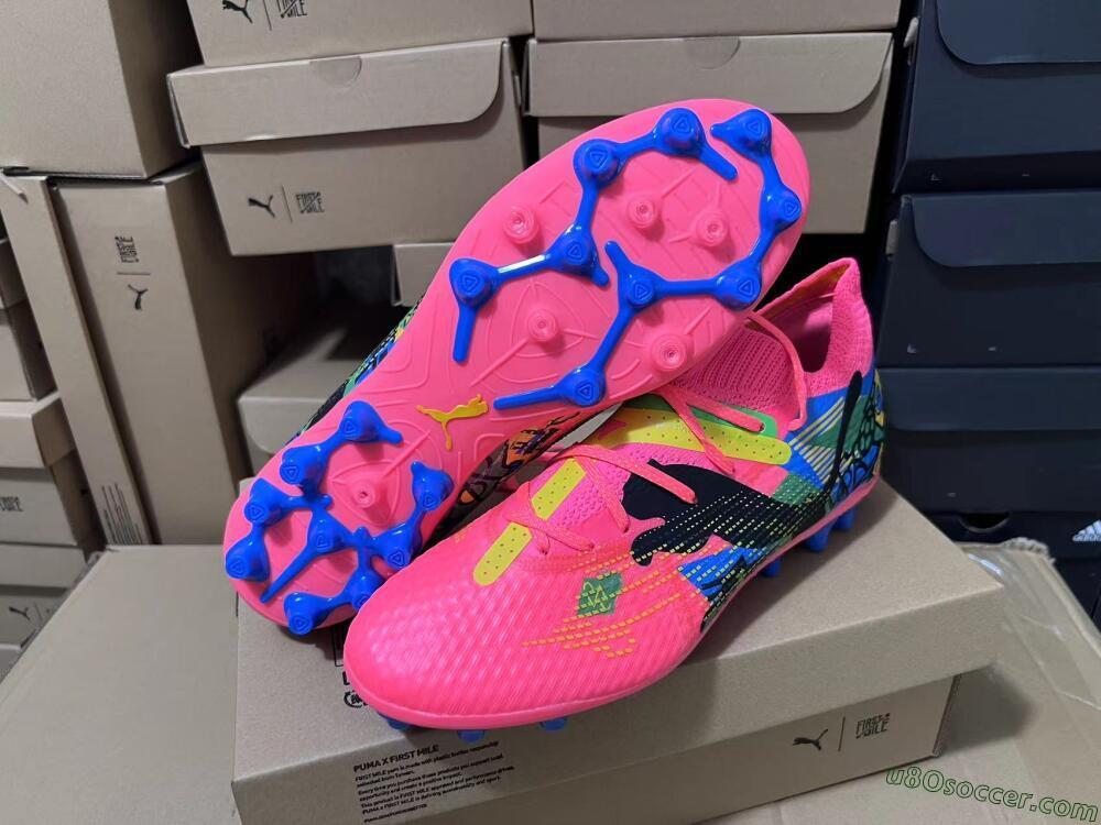 Puma Future Ultimate MG Multi Ground Soccer Cleats - Red/Blue/Yellow/Green