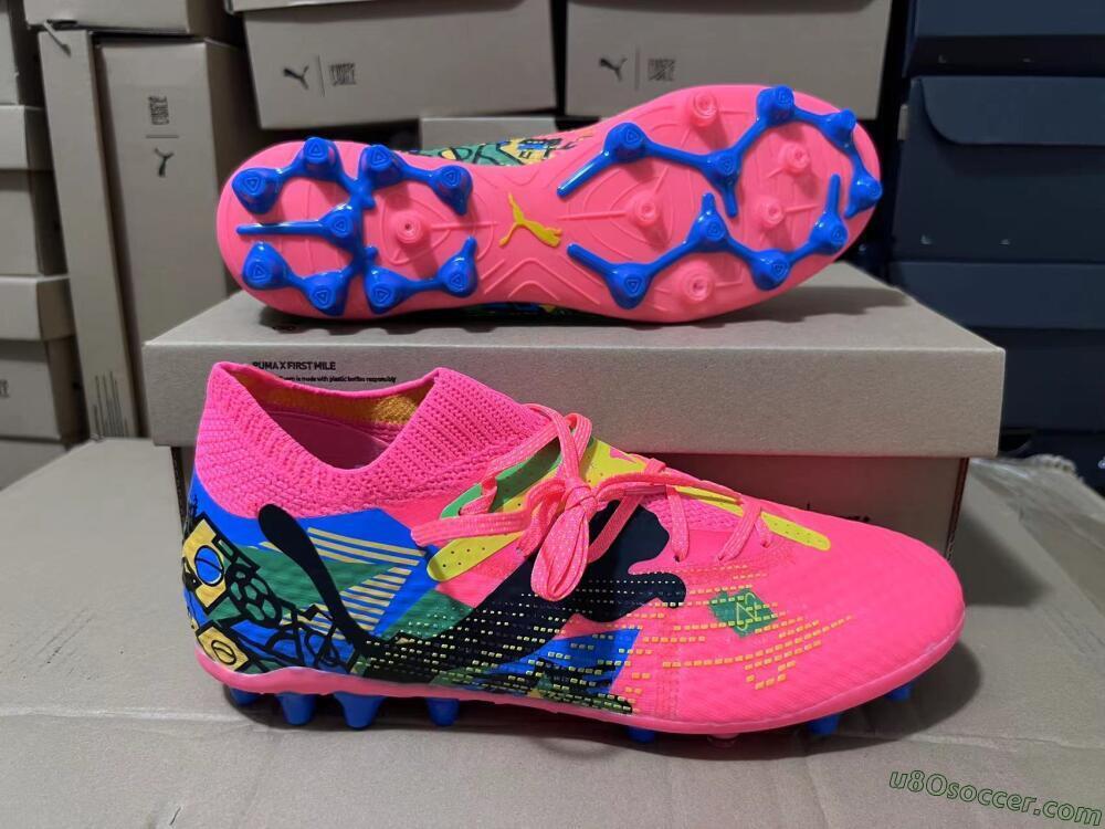 Puma Future Ultimate MG Multi Ground Soccer Cleats - Red/Blue/Yellow/Green