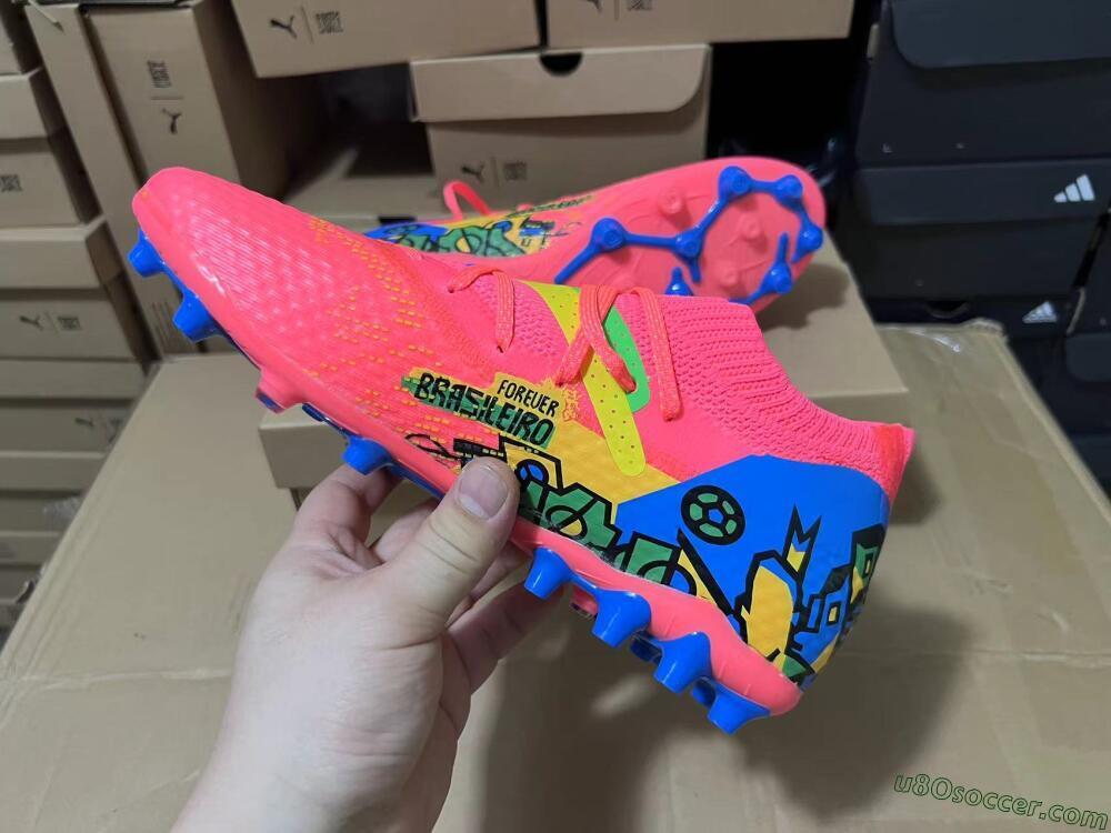 Puma Future Ultimate MG Multi Ground Soccer Cleats - Red/Blue/Yellow/Green