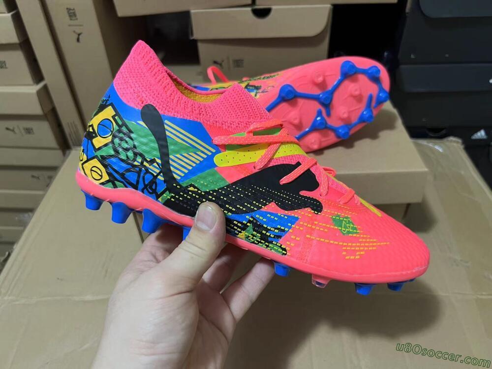 Puma Future Ultimate MG Multi Ground Soccer Cleats - Red/Blue/Yellow/Green