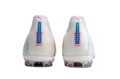 Puma Ultra 5 Ultimate MG Multi Ground Soccer Cleats - White/Blue/Pink