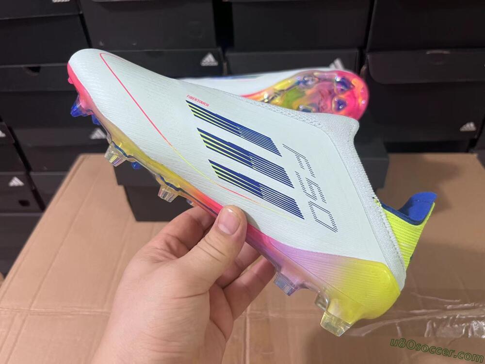 Adidas F50 Elite Laceless FG Firm Ground Soccer Cleats - Jade/Blue/Yellow