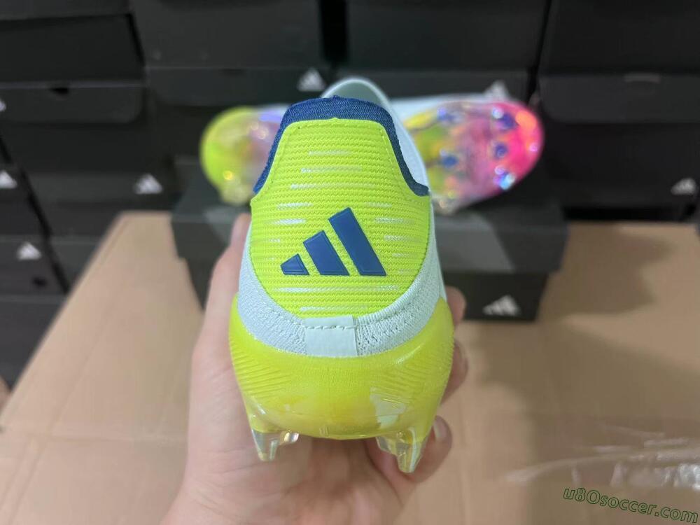 Adidas F50 Elite Laceless FG Firm Ground Soccer Cleats - Jade/Blue/Yellow