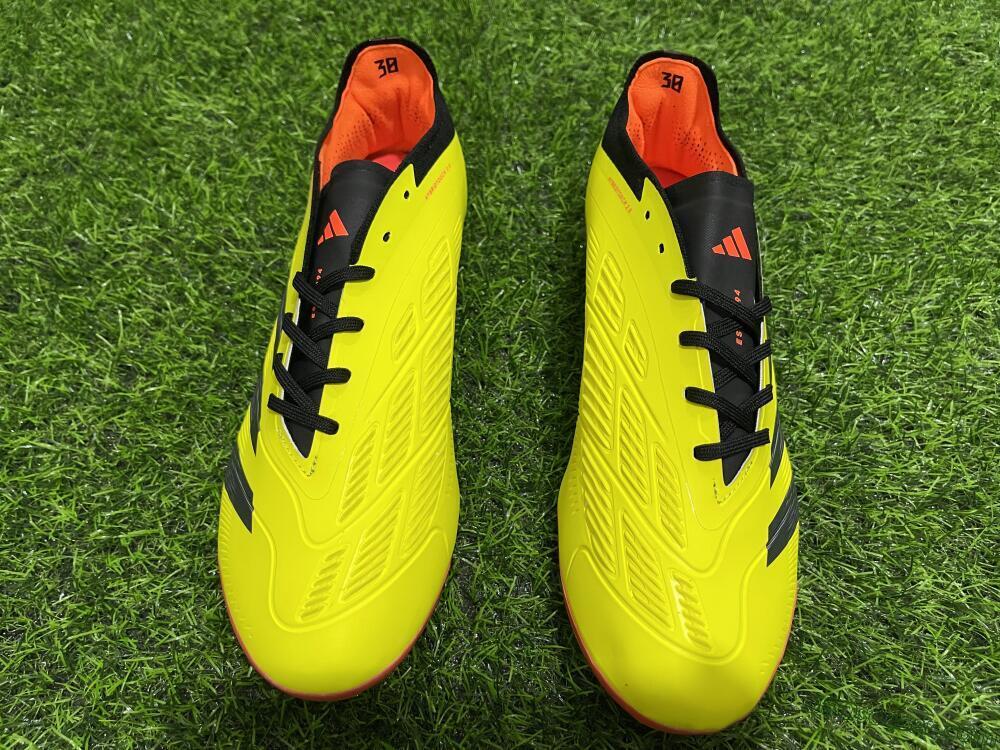 Adidas Predator 24 Elite AG Artificial Grass Soccer Cleats - Yellow/Silver/Red