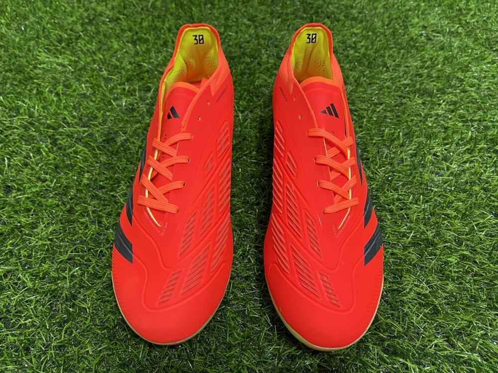 Adidas Predator 24 Elite AG Artificial Grass Soccer Cleats - Red/Silver/Yellow