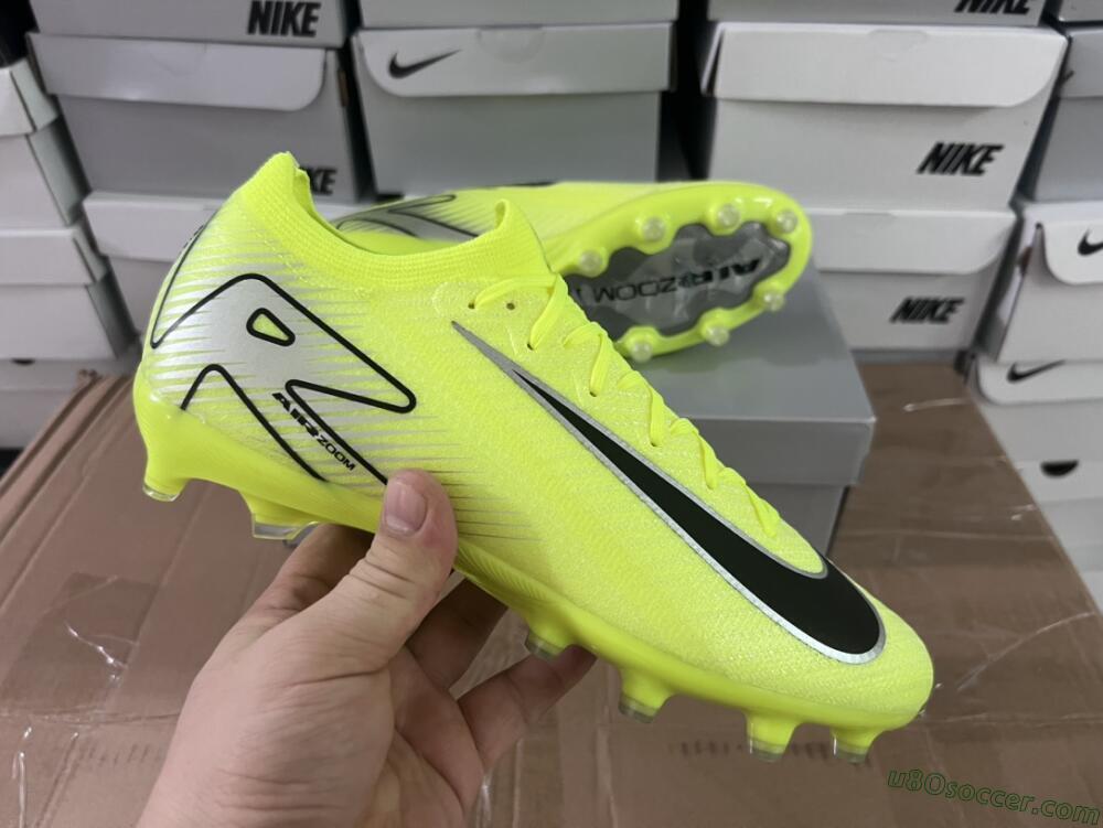 Nike Air Zoom Mercurial Vapor 16 Elite AG Artificial Grass Soccer Cleats - Yellow/Silver/Black