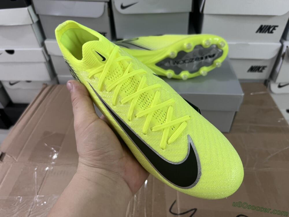 Nike Air Zoom Mercurial Vapor 16 Elite AG Artificial Grass Soccer Cleats - Yellow/Silver/Black