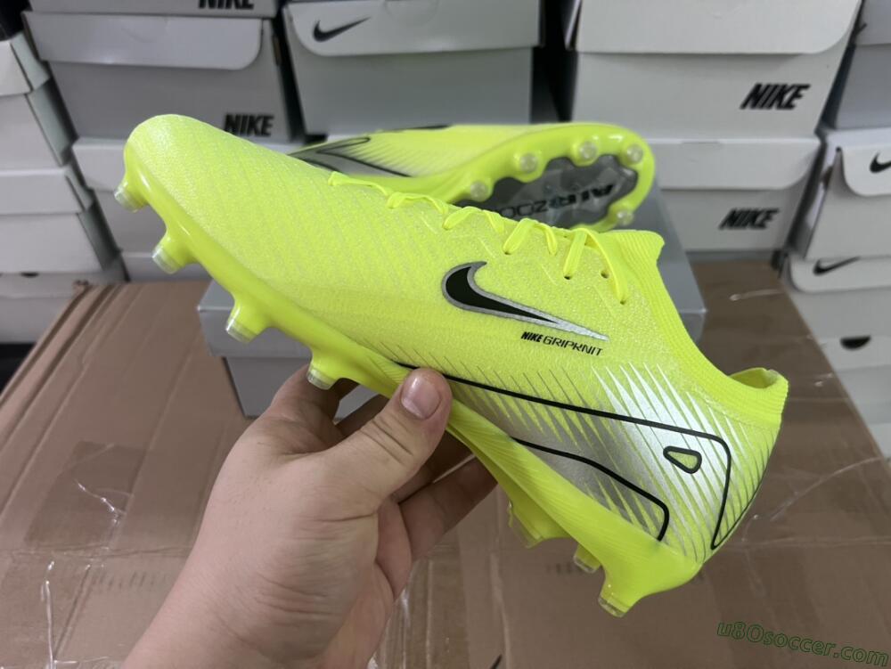 Nike Air Zoom Mercurial Vapor 16 Elite AG Artificial Grass Soccer Cleats - Yellow/Silver/Black
